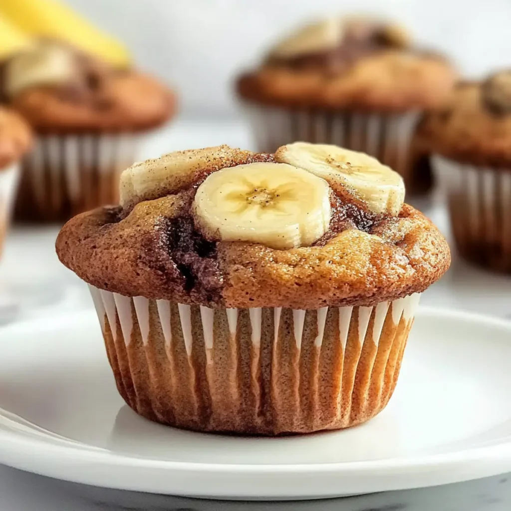 Cinnamon Swirled Banana Muffins