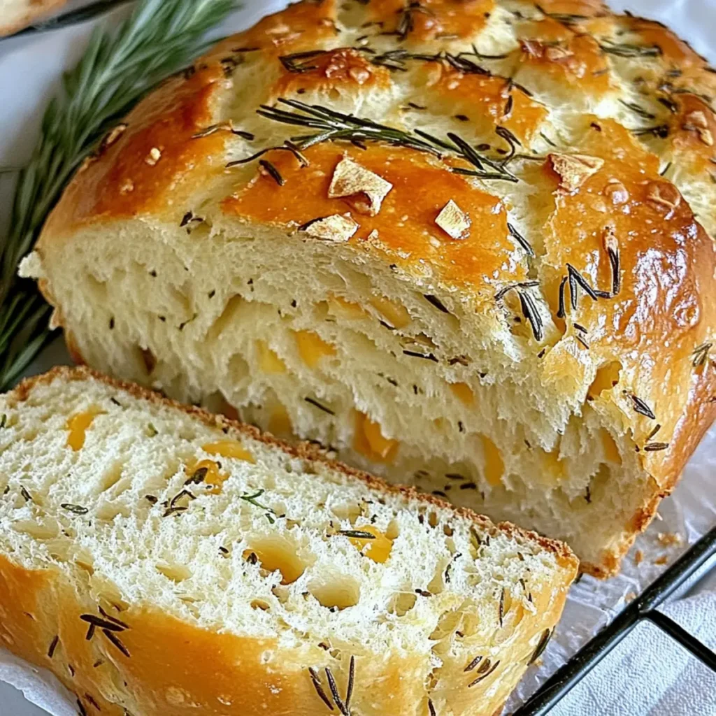 Bread Machine Italian Herb Bread Loaded with Cheese and Garlic