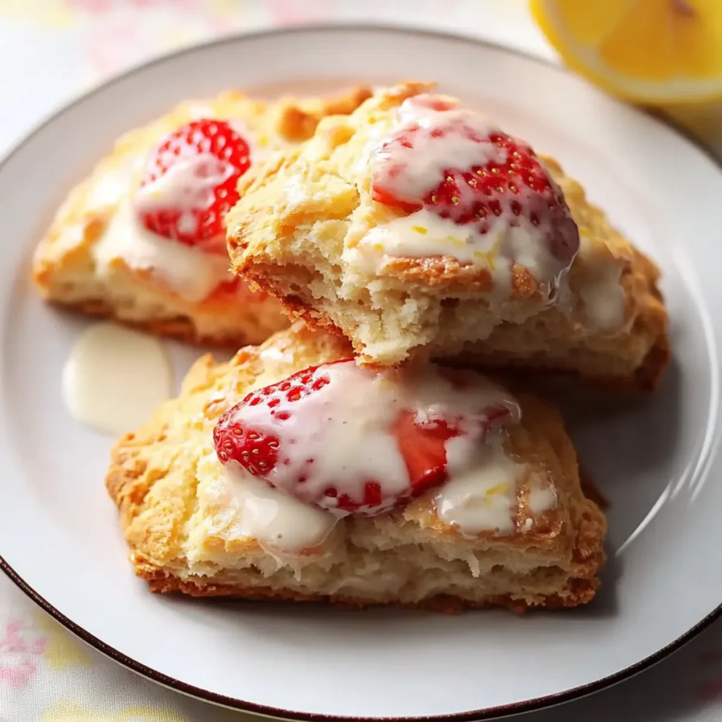 Strawberry Lemon Cream Scones