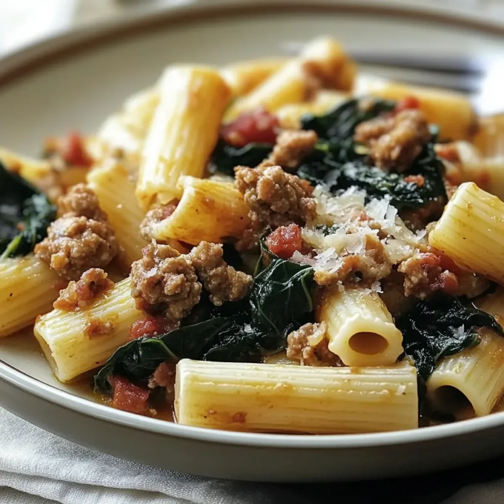 Rigatoni with Swiss Chard and Sausage